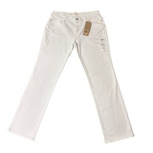 Levi's 505 Straight Leg Jeans Womens 14 Medium White Denim 32x32 NWT